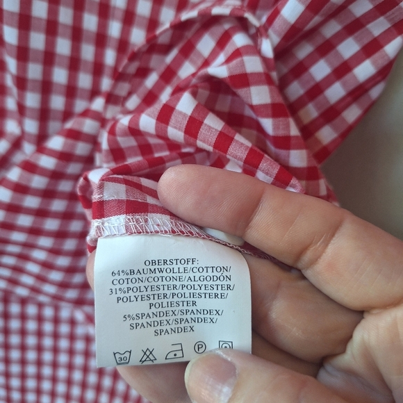 Spieth & Wensky Womens Check Ruffle Emboirdered Button Front Top Size 48/XL - Picture 8 of 9